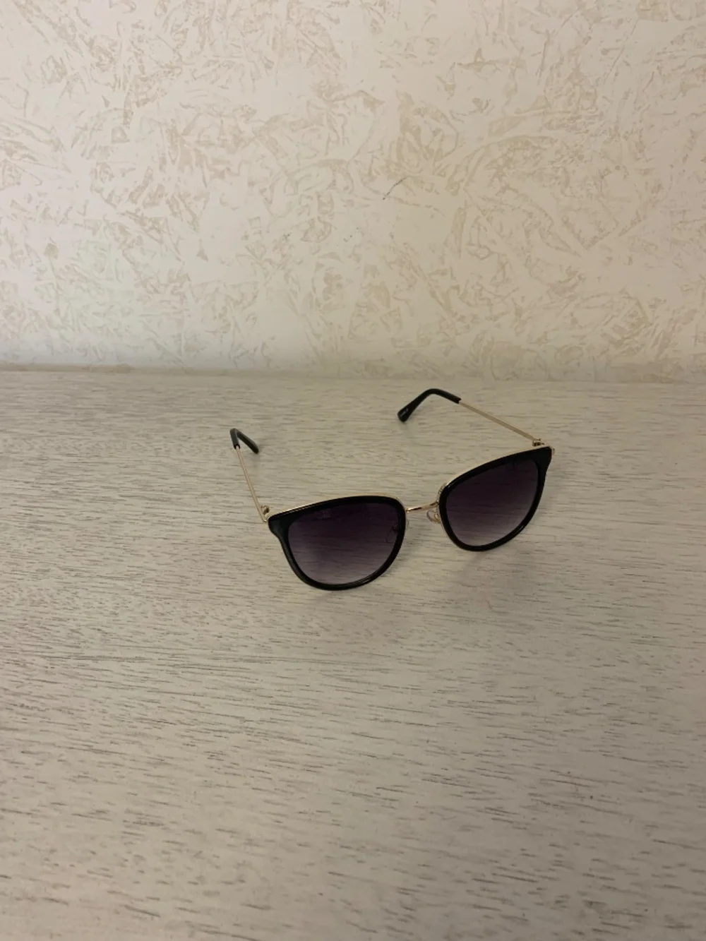 Women’s Black and Gold-Toned Framed Sunglasses